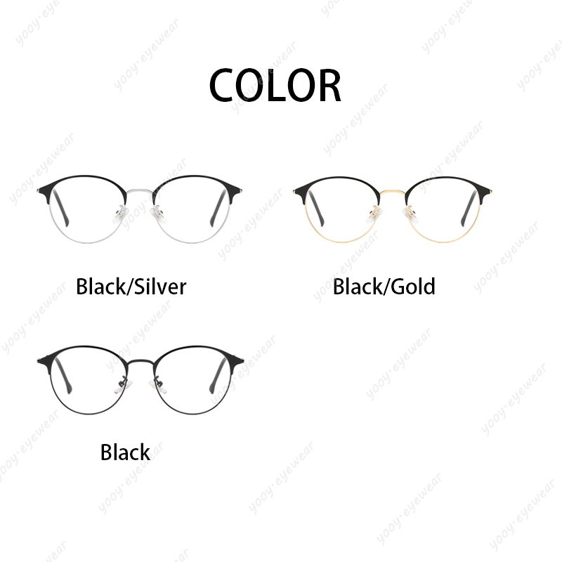 Kacamata Photochromic Anti Radiasi Bingkai Bulat Bahan Metal Untuk Pria Dan Wanita