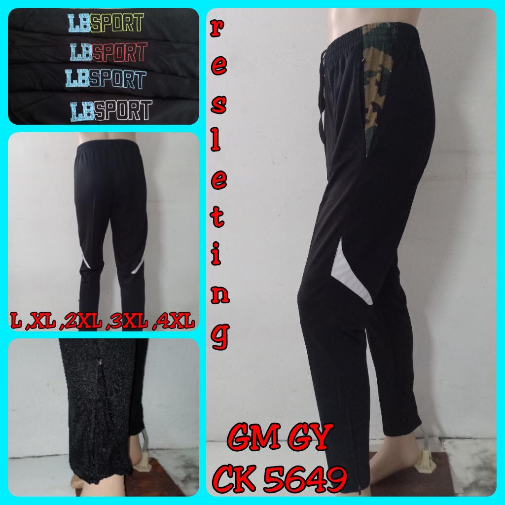 Celana training Cowok Resleting /celana panjang Sport olah raga Art 5649