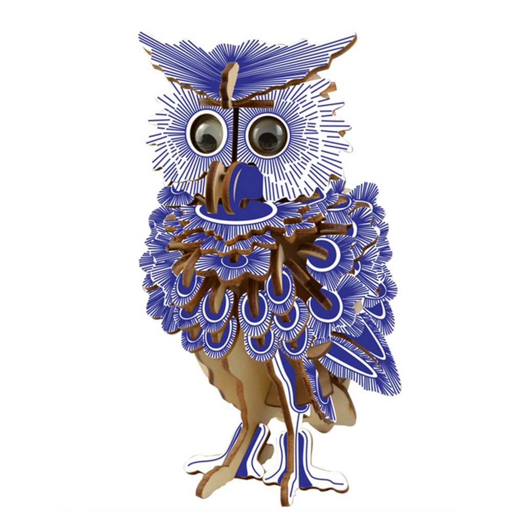 Jigsaw Puzzle 3d Bahan Kayu Model Burung Hantu Kreatif Shopee