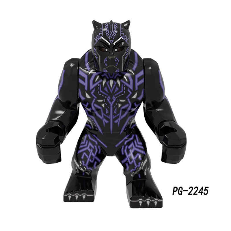 1pc Mainan Balok Bangunan Minifigures Model Marvel Black Panther Loki Spider Man Bahan ABS Untuk Anak