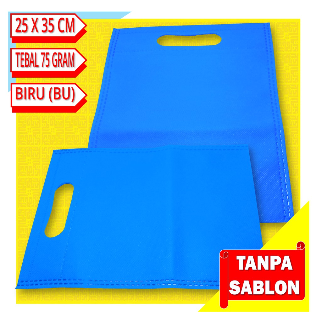 

Tas Spunbond Model Plong 25 x 35 cm warna Biru