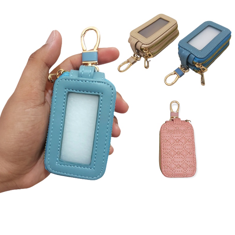 DOMPET STNK / Gantungan Kunci Mobil Doubel Zipper 2 slot / WARNA WARNI HIGH QUATITY / AKSESORIES MOBIL PRIA DAN WANITA