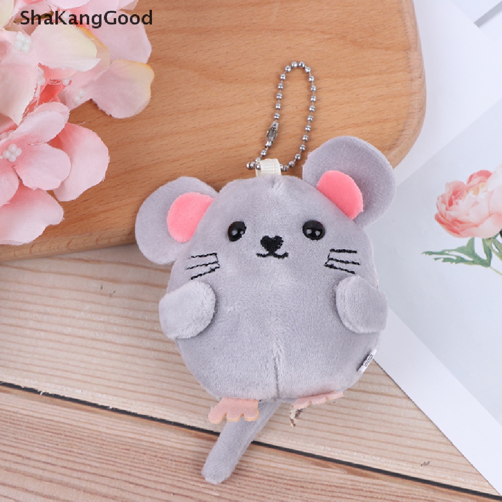 Skid Gantungan Kunci Boneka Tikus Bahan Plush Ukuran 8CM Untuk Hadiah Tahun Baru