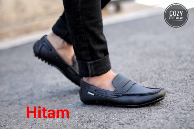 Promoo !!!! Sepatu slip on pria cozy casual slop formal kerja kantor kulit asli santai kuliah