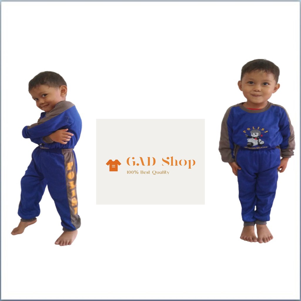 SETELAN ANAK 2-8 TAHUN KAOS POLISI PANJANG / BAJU ANAK LAKI-LAKI / PEREMPUAN / PIYAMA / OLAHRAGA