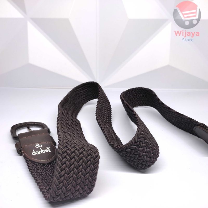 DANBELL Ikat Pinggang Anyam Karet dengan Bahan Textan Sabuk Gesper Pendeng [A007]