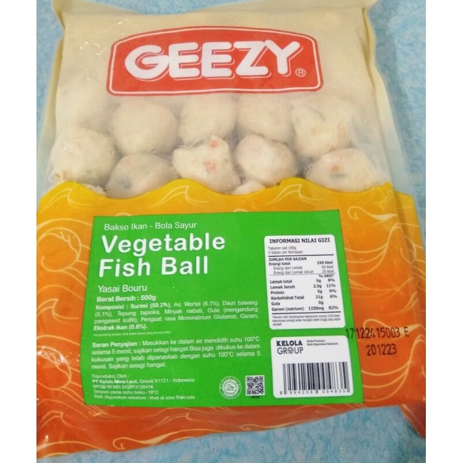 

GEEZY vegetable fish ball 500g