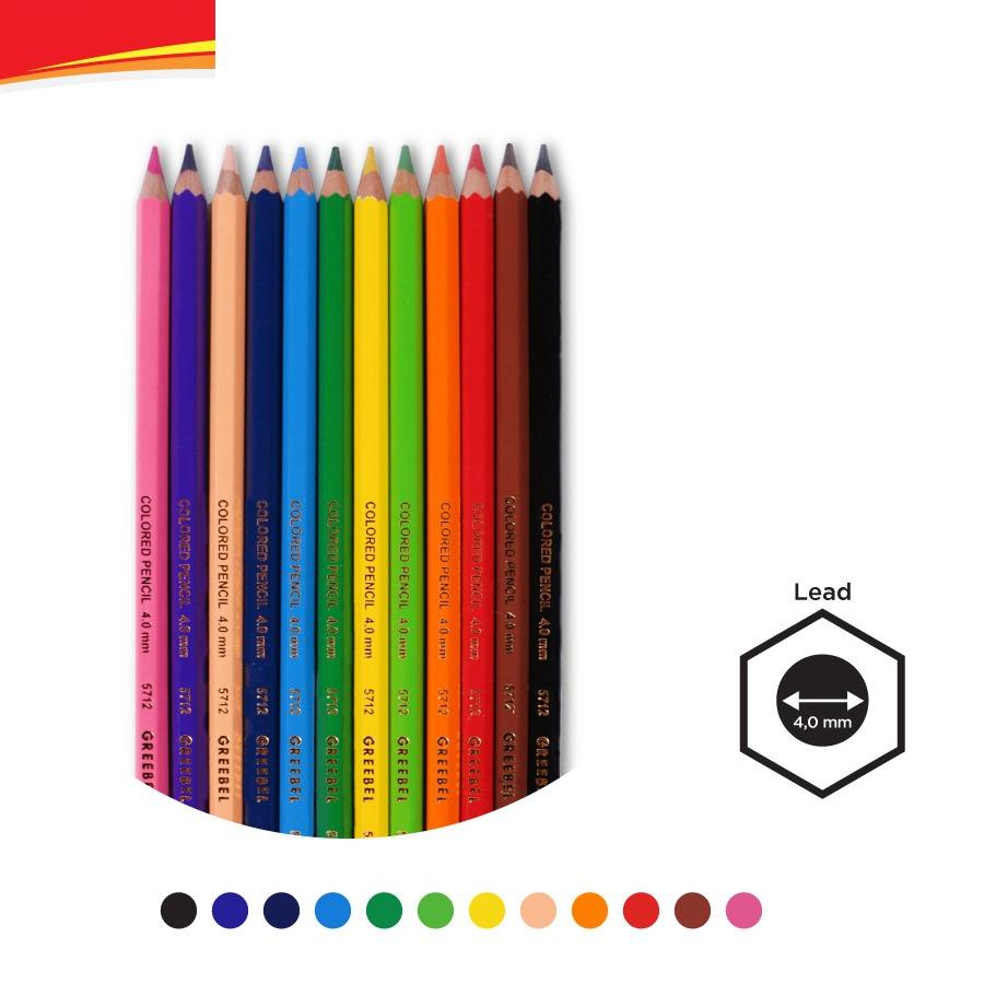 

Promo Keren GREEBEL 5712 4.0 Extra Strong Classic Colour Pencils (Pensil Warna)12 Warna