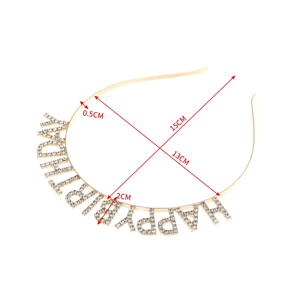 Bando Motif Tulisan Aksen Berlian Imitasi Bahan Alloy Untuk Aksesoris Rambut Wanita