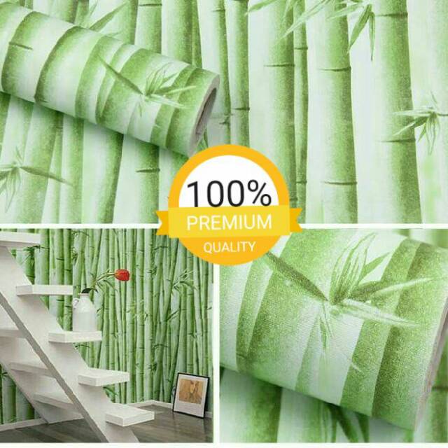 Wallpaper Sticker Dinding Motif Bambu Hijau