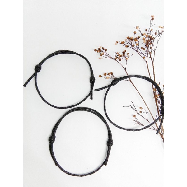 Gelang Tali Hitam - Gelang Tali Pria - Gelang Tali Wanita - Gelang Serut - Gelang Simple - Knoted Br