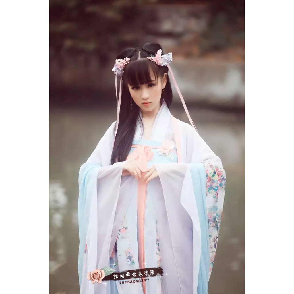 KOSTUM CHINA SET LENGKAP WANITA  HANFU TERMASUK AKSESORIS