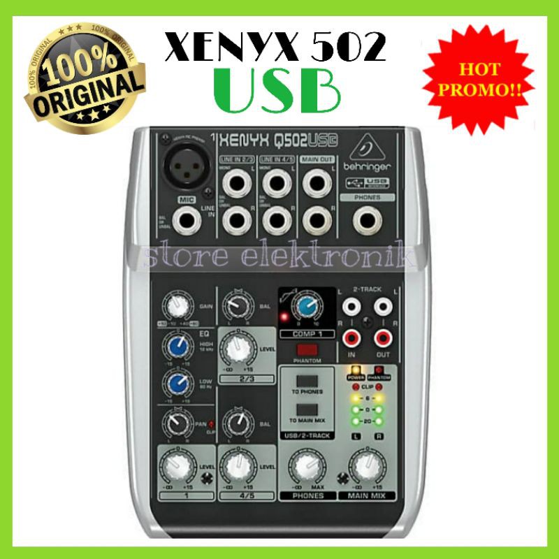 Mixer Behringer Xenyx Q 502Usb Mini Audio Mixer XENYX Q502USB Original