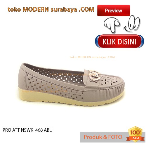Pro Att Nswk Abu 468 Sepatu Wanita Sepatu Slip On Karet