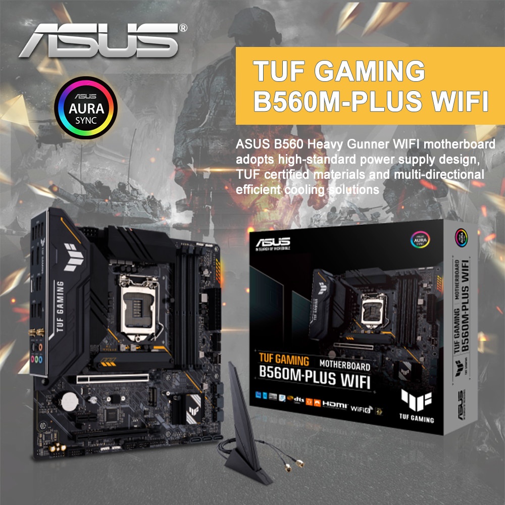 PREORDER ASUS New TUF GAMING B560M-PLUS WIFI microATX Intel LGA1200 B560 Chipset 128G DDR4 5000MHz M