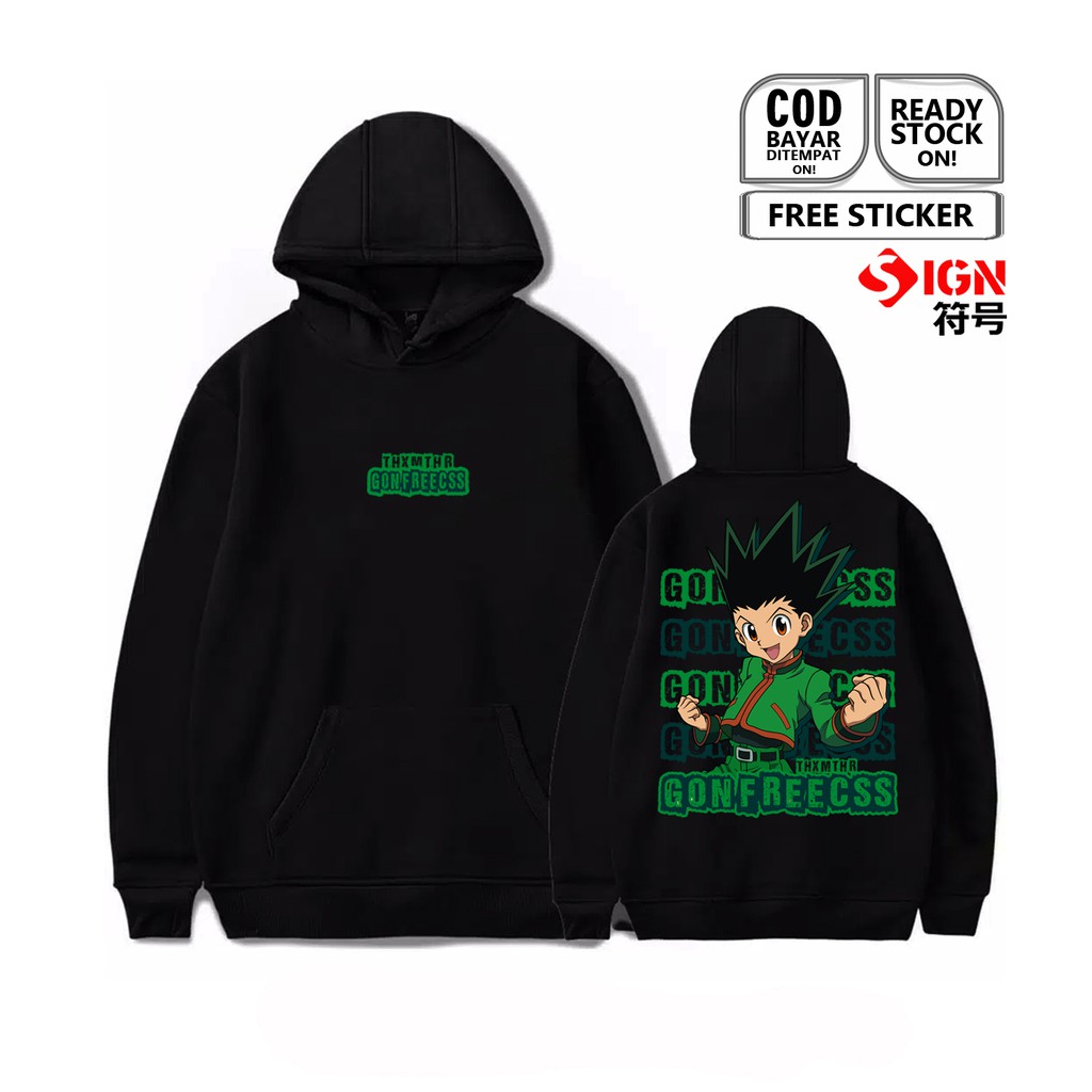 HOODIE HUNTER X HUNTER GON FREECSS FURIKUSU HXH BAJU JEPANG ゴン゠フリークス ANIME MANGA JEPANG SIGN CLOTH