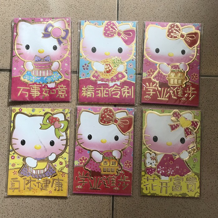 

NEW. AMPLOP ANGPAO IMLEK CHINESE NEW YEAR HELLO KITTY ISI 6 RAINBOW