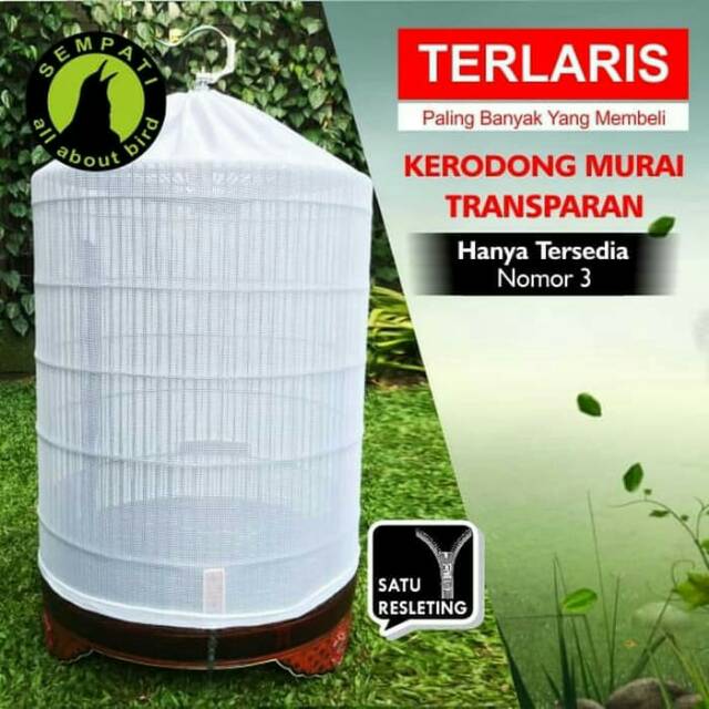 KERODONG KRODONG SANGKAR KANDANG BURUNG MURAI TRANSPARAN NOMOR 123