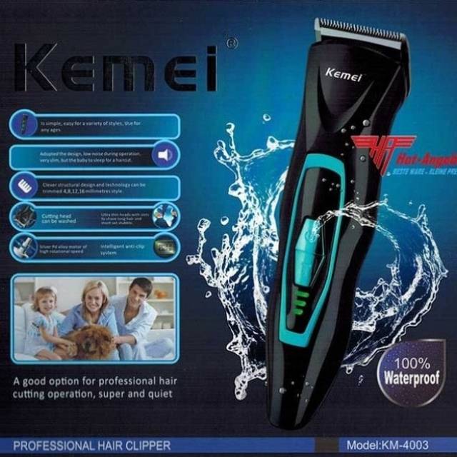 KEMEI KM-4003 Waterproof Electric Trimmer for men Professional Hair Clipper Beard Trimmer Alat Cukur