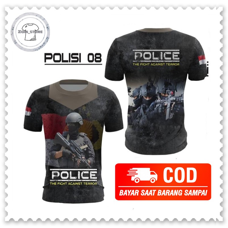 Kaos Jersey Polisi 08 Dryfit / Kaos Olahraga Polisi fullprint
