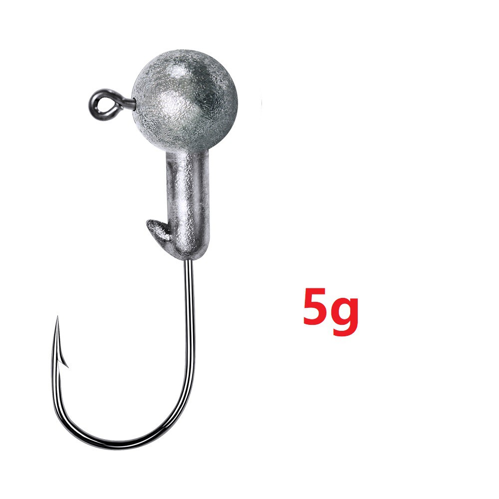 Shengyao 1Pc Jig Kail Umpan Pancing For Soft Bait Bentuk Cacing Warna Silver Fishing Hook