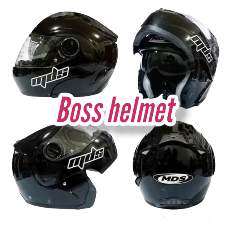 HELM MODULAR HELM MDS PRO RIDER HITAM METALIK 100% ORIGINAL
