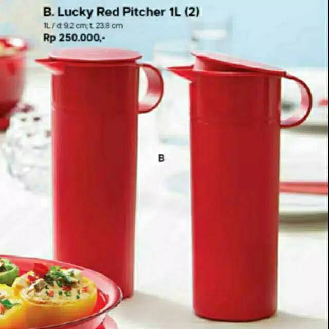 Teko Lucky Red pitcher 1L tupperware ( 1 pcs)