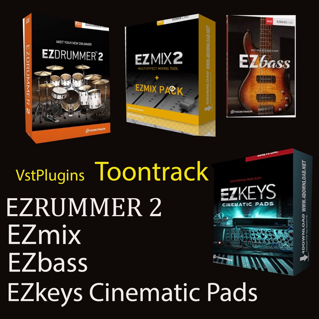 EZRUMMER 2/ EZkeys Cinematic/ EZbass/EZmix