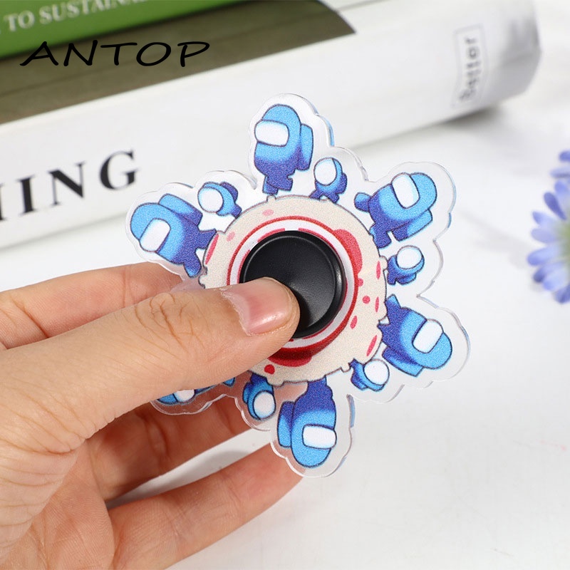 Fidget Spinner Gyro 3D Motif Karakter Kartun Mainan Penghilang Stres ANTOP