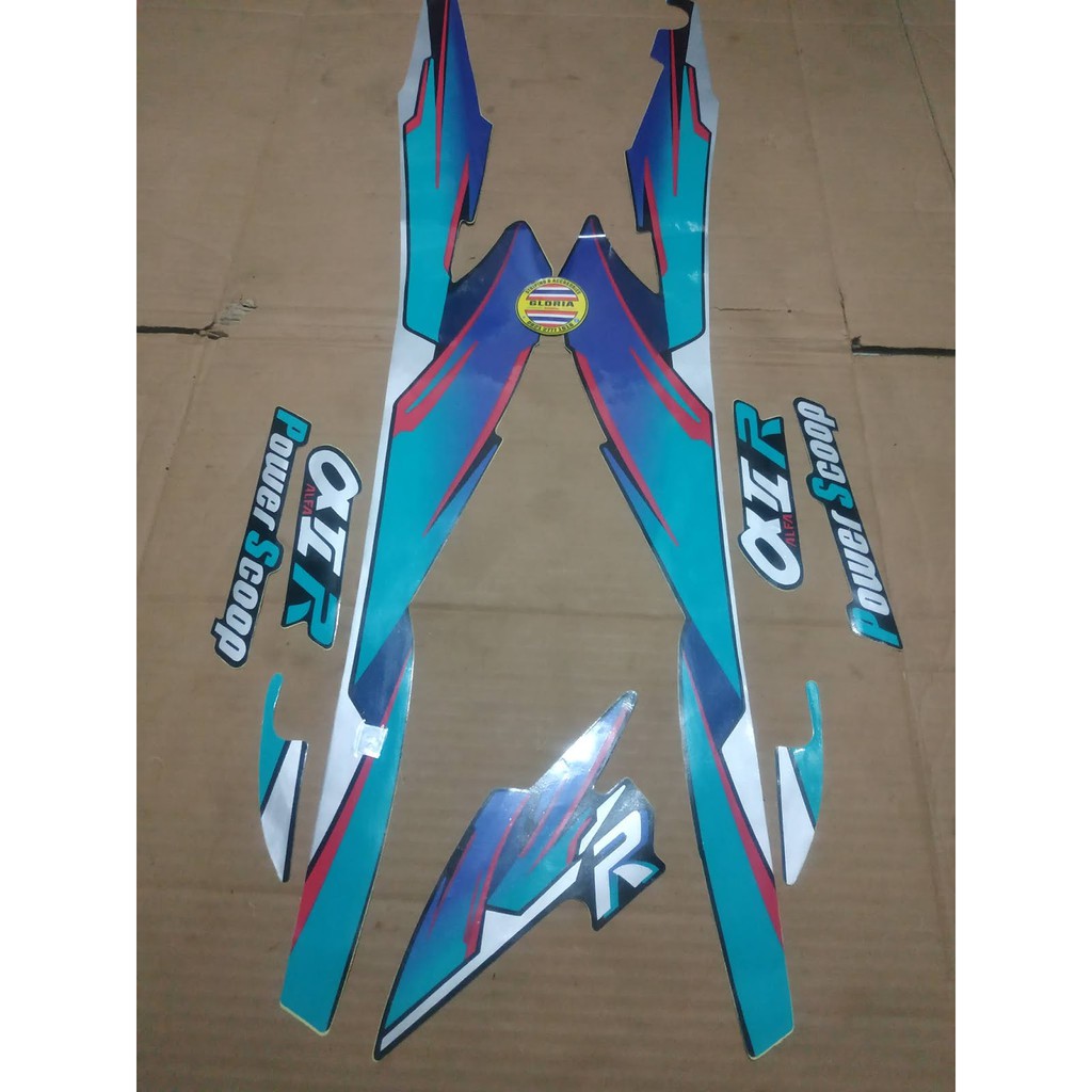 Striping List Body Yamaha Alfa 2R Tahun 1995 1996 - Silver Biru