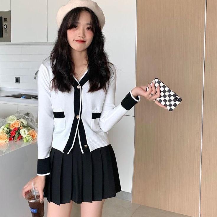 Baju wanita korea Cardigan rajut wanita Cardigan/Atasan Rajut Outer ​lengan Panjang Atasan wanita le