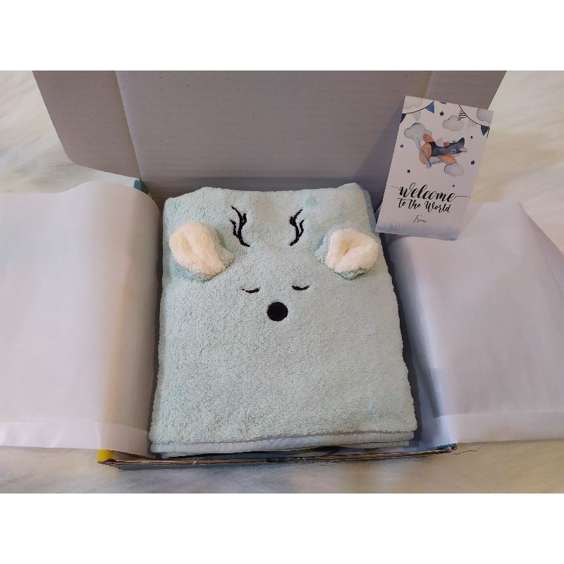Kado bayi| Hampers bayi| Parcel bayi| Baby gift set| Kado lahiran bayi| Handuk boy&girl-rusa tosca