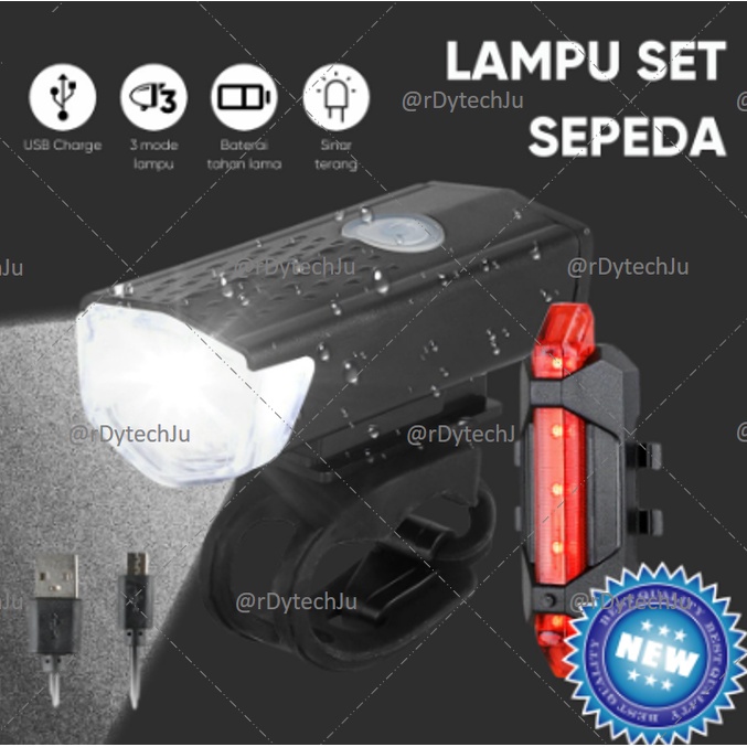 Lampu Sepeda / Lampu Belakang Sepeda LED Recharge USB Waterprof