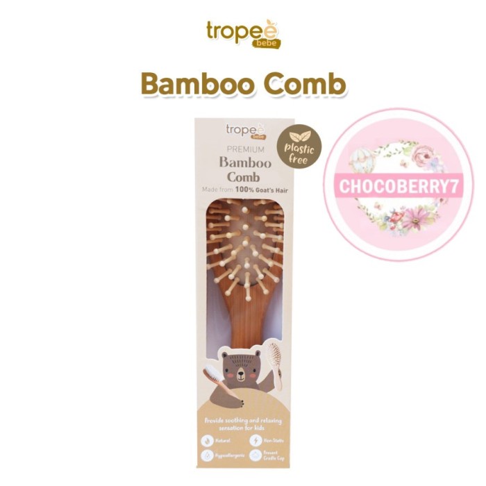 Tropee Bebe Bamboo Premium Hair Brush / Hair Comb Sisir Rambut Anak Bamboo