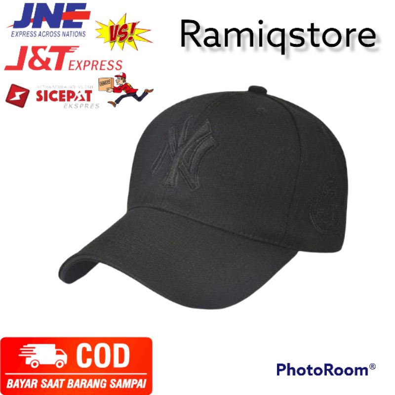 topi baseball NY hitam polos/topi New York/topi pria dan wanita NY