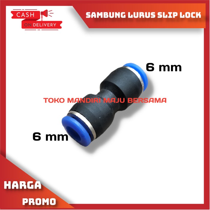 FITTING PENEUMATIC SLIP LOCK JOIN SELANG PU 6 MM / SAMBUN SELANG 6MM