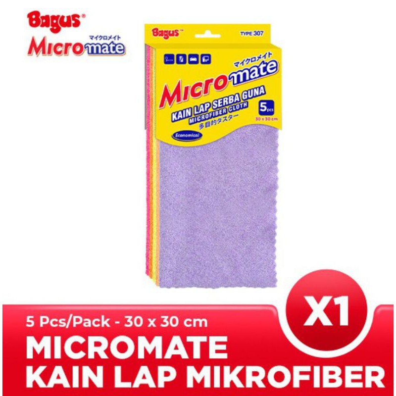 Bagus Micromate Kain Lap Serbaguna 5's Tipe 307 (30 × 30cm)