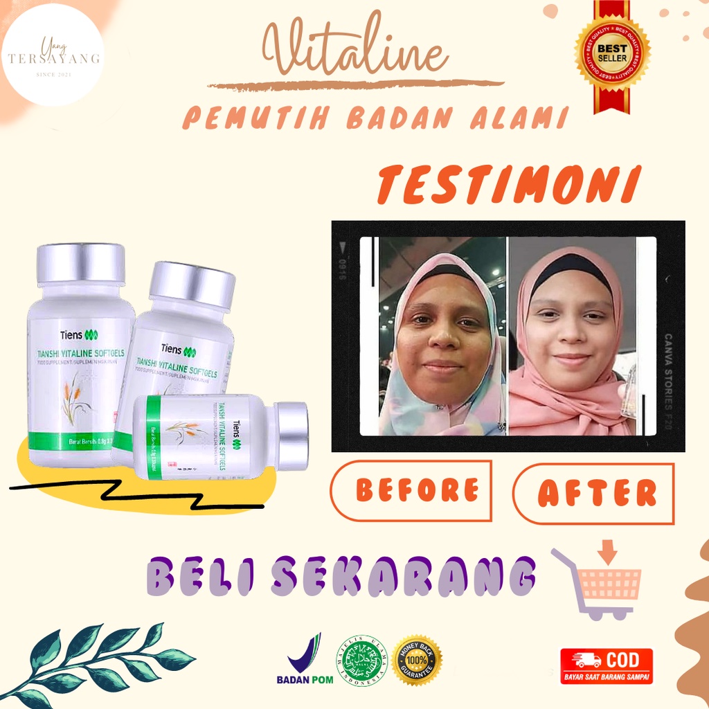 [Lihat Deskripsi] Promo Terampuh Serum Pemutih Suplemen Vitaline Original [10 Softgel~2 Botol/60 Sof