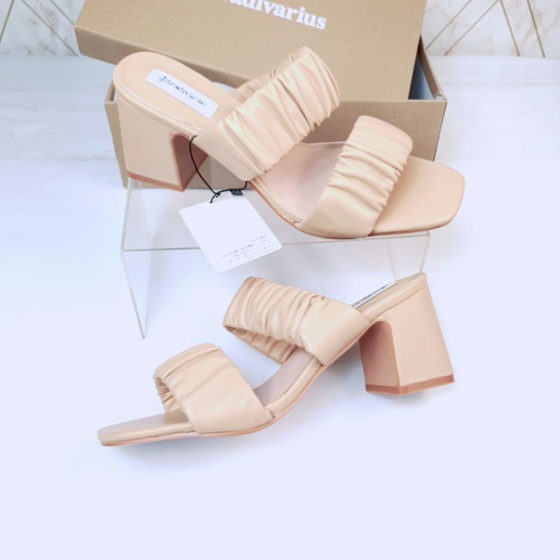 Stradivarius Double Strap Puffy Heeled Sandal