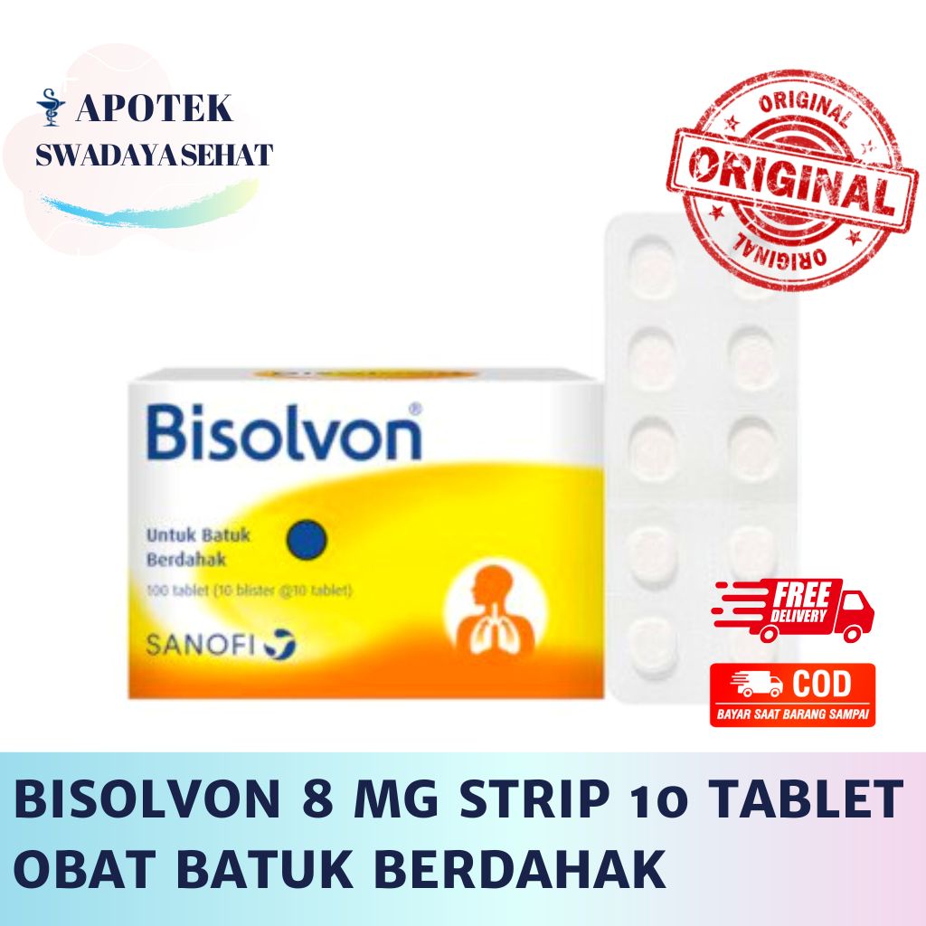 BISOLVON STRIP 10 TABLET - Obat Batuk Berdahak Bisolvon Bromhexine 8 MG