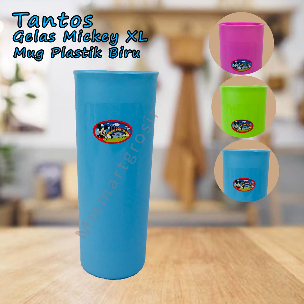 Tantos / Gelas Mickey L / Mug plastik / Biru / 7203B