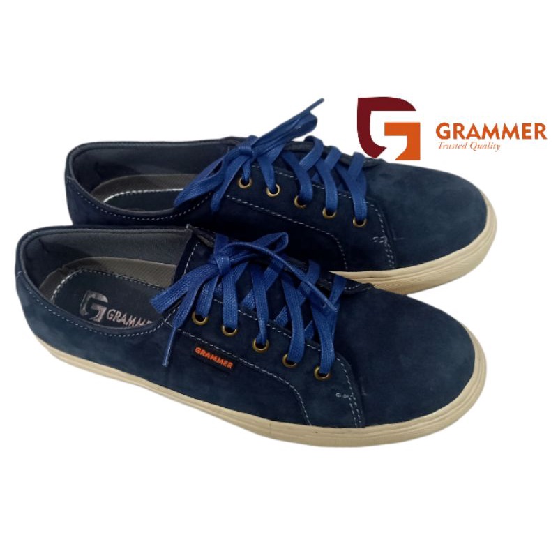 Sepatu Sneakers Pria Kulit Asli Sepatu Kulit Casual Tali Grammer