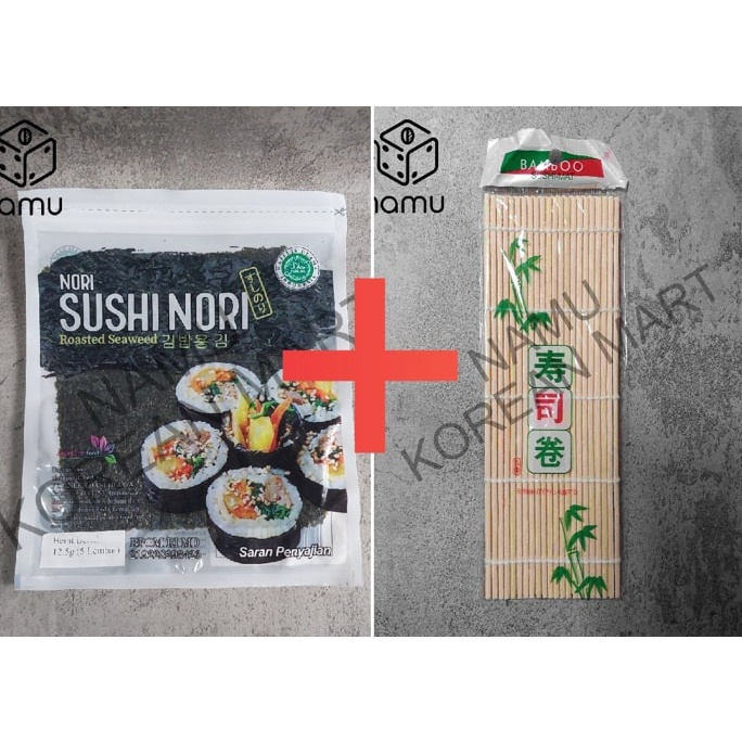 

Sushi Nori Halal 5 lembar - Roasted Seaweed / Gimbap Nori / Rumput Laut untuk Kimbab Gimbab Sushi Mat Roll Tikar Sushi.
