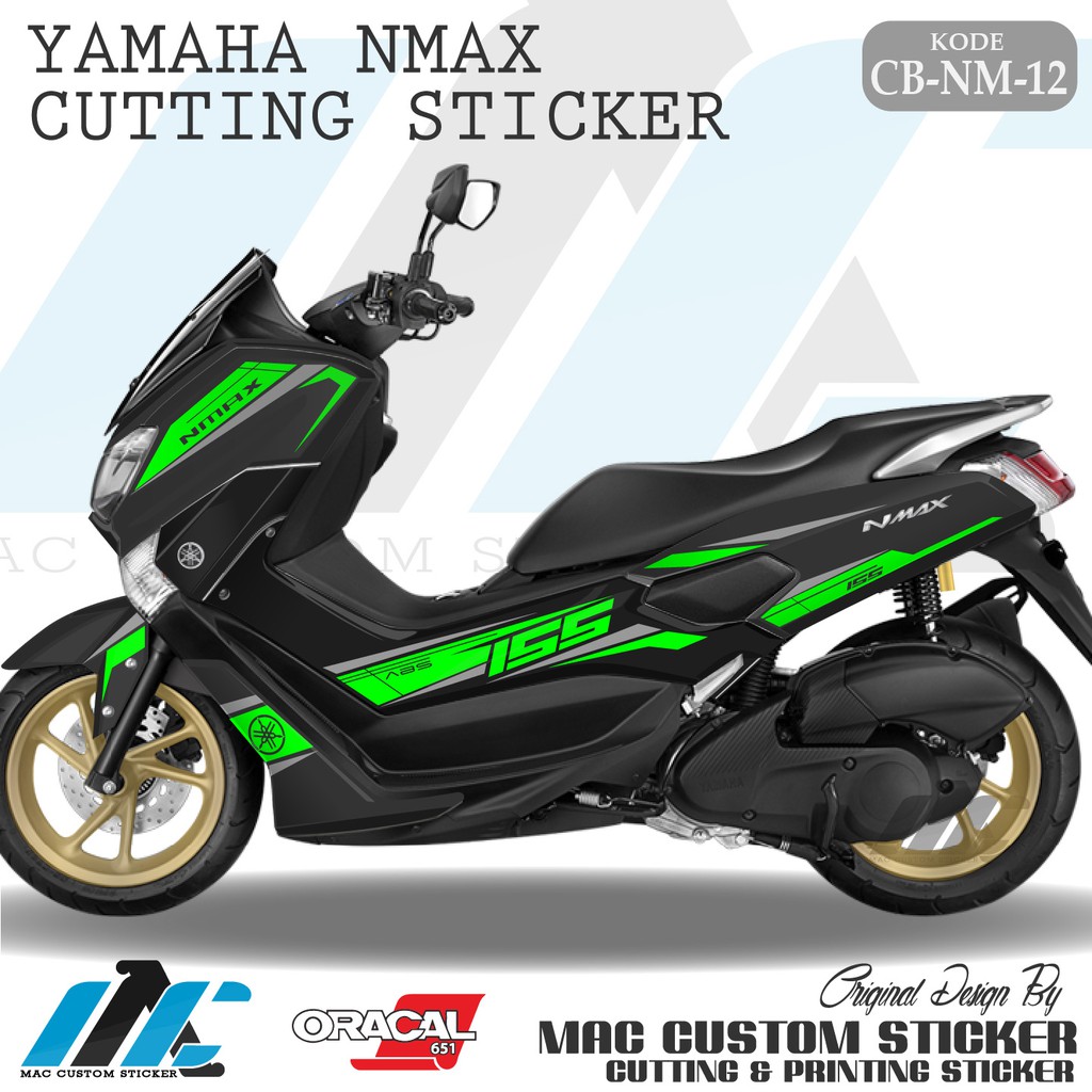 CB NM 12 - CUTTING STICKER NMAX SEMUA WARNA MOTOR - STIKER WARNA NEON GREEN - HIJAU STABILO