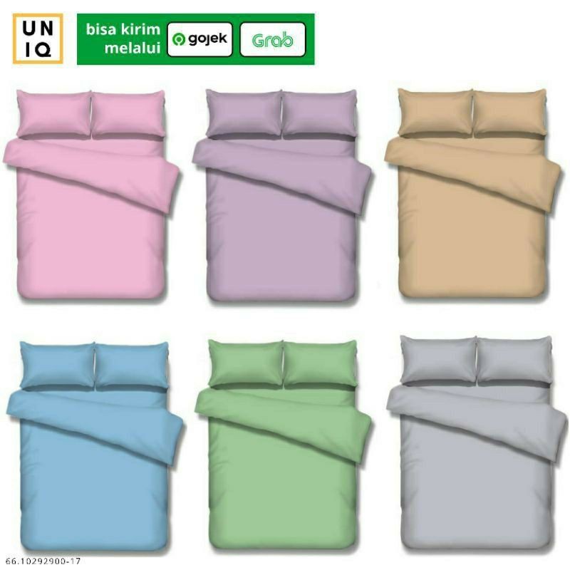 Set Sprei Polos Informa Microfiber ukuran 120, 160, 180 x 200 isi Sarung Bantal dan Sarung Guling