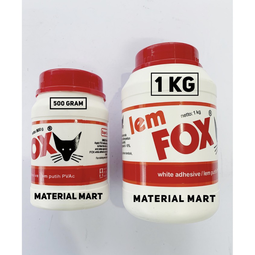 Lem Fox Putih 1000 gr | Lem Putih PVAC | Lem Kertas 1000Gr | Lem Kayu | Material Mart