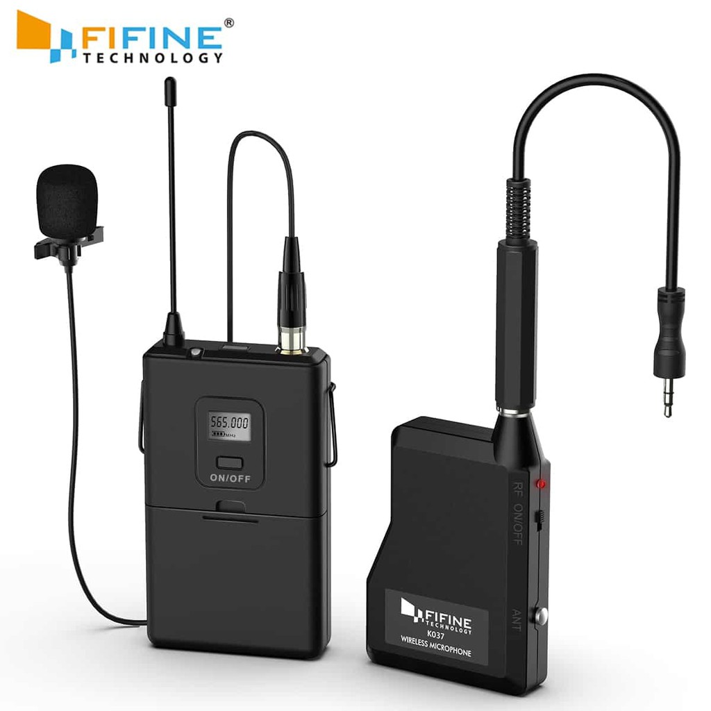 FIFINE K037 Wireless Lavalier Microphone Lapel Clip Mic