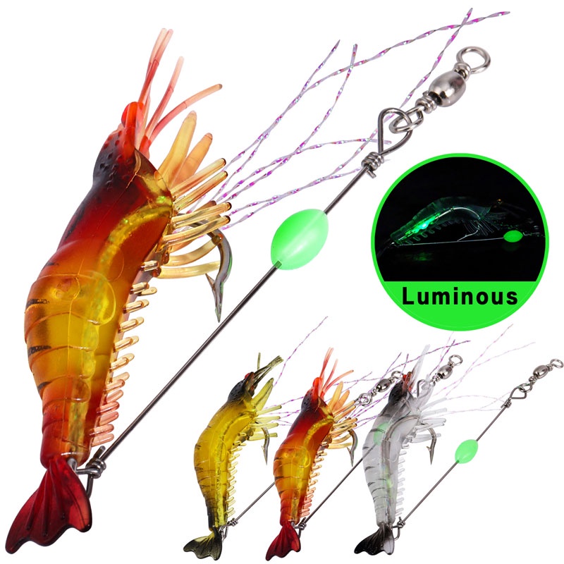 Sougayilang Luminous Bionik 5 cm/9 cm Lembut Udang Umpan Lembut Memancing Umpan dengan Hook Wobbler 