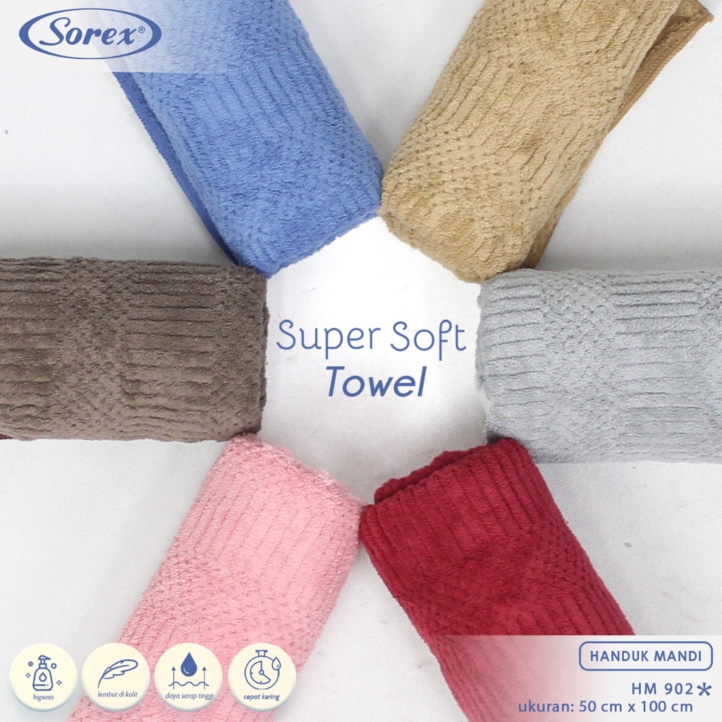 SOREX MURAH HANDUK MANDI ANAK DAN DEWASA MICROFIBER TOWEL HM881 / HM885 / HM888 / HM901 / HM902 SUPER SOFT LEMBUT