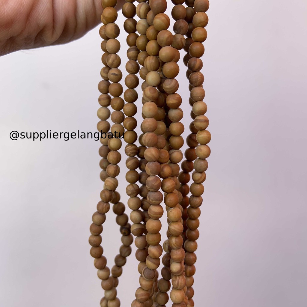 bahan yellow jasper kuning 4mm ryolit natural renceng asli batu alam